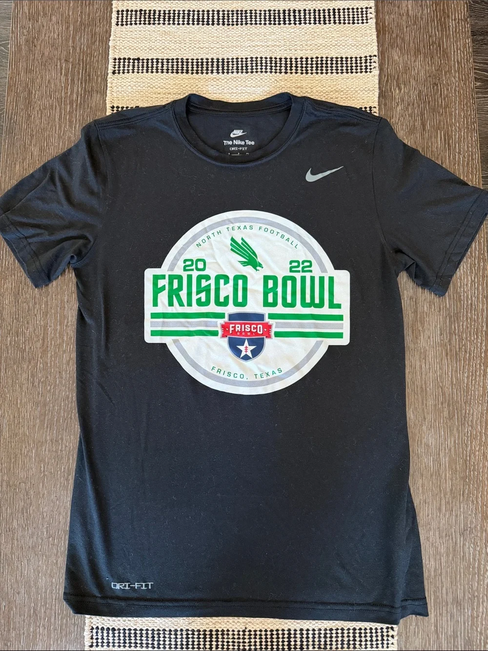 Nike Black Univ of North Texas Frisco Bowl 2022 Graphic Tee with Green Accents